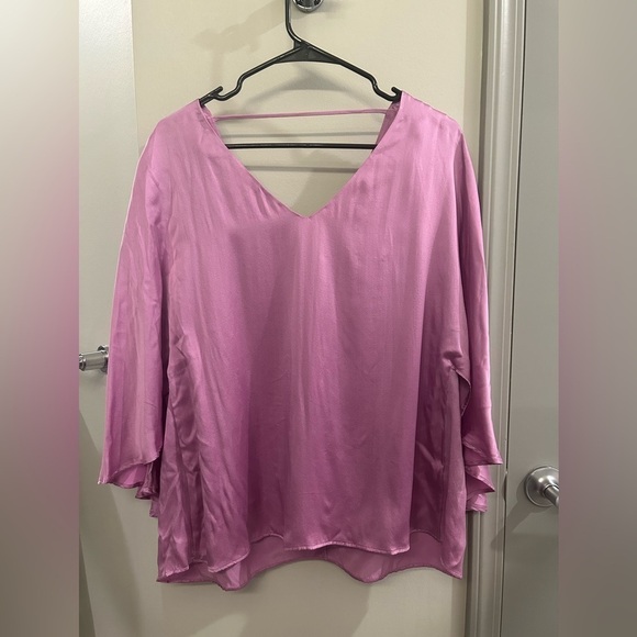 Soft Surroundings Heavenly Soft Silk Poncho Style Top Purple Lilac Large - Picture 1 of 7